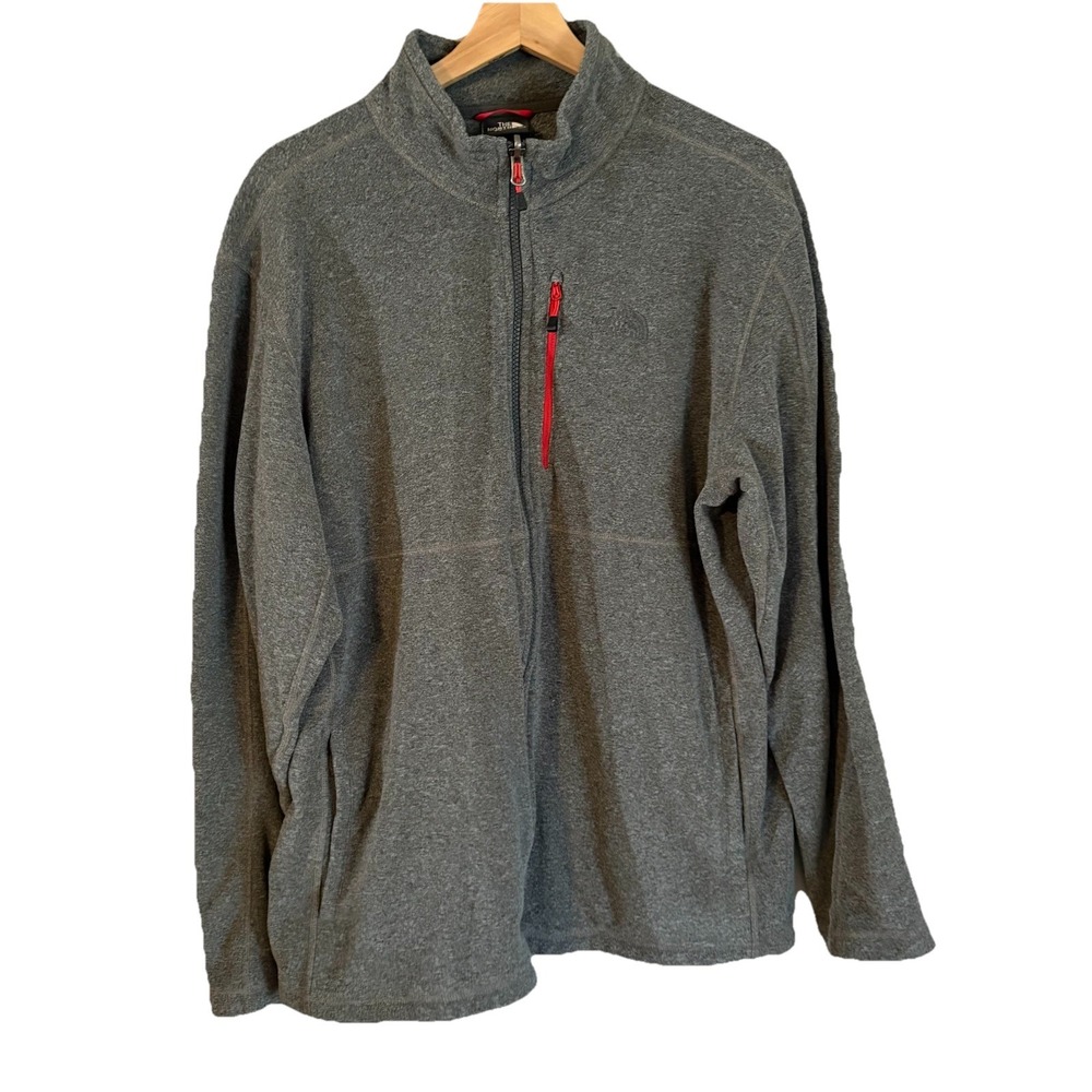 The North Face Polartec Fleece Jacket Mens XL Gray Excellent Full Zip Hiking